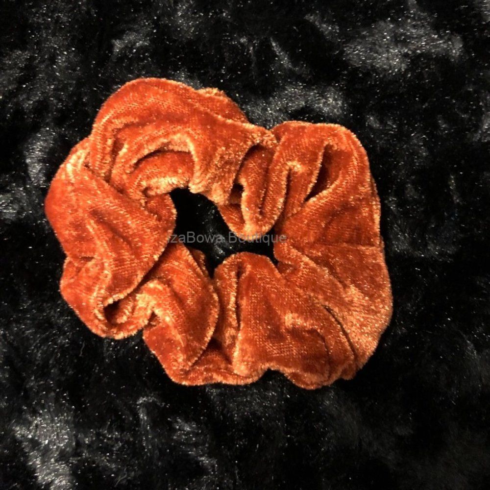 Rust Velvet Scrunchie  (kids)  SC2931  Handmade NWT Boutique